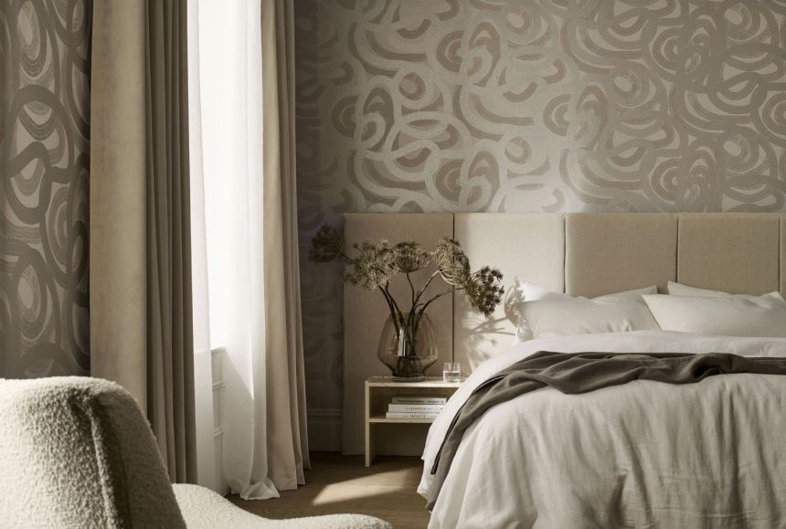 Beigefarbene Vliestapete mit geometrischen Mustern, 121459, New Eden, Graham&Brown Premium