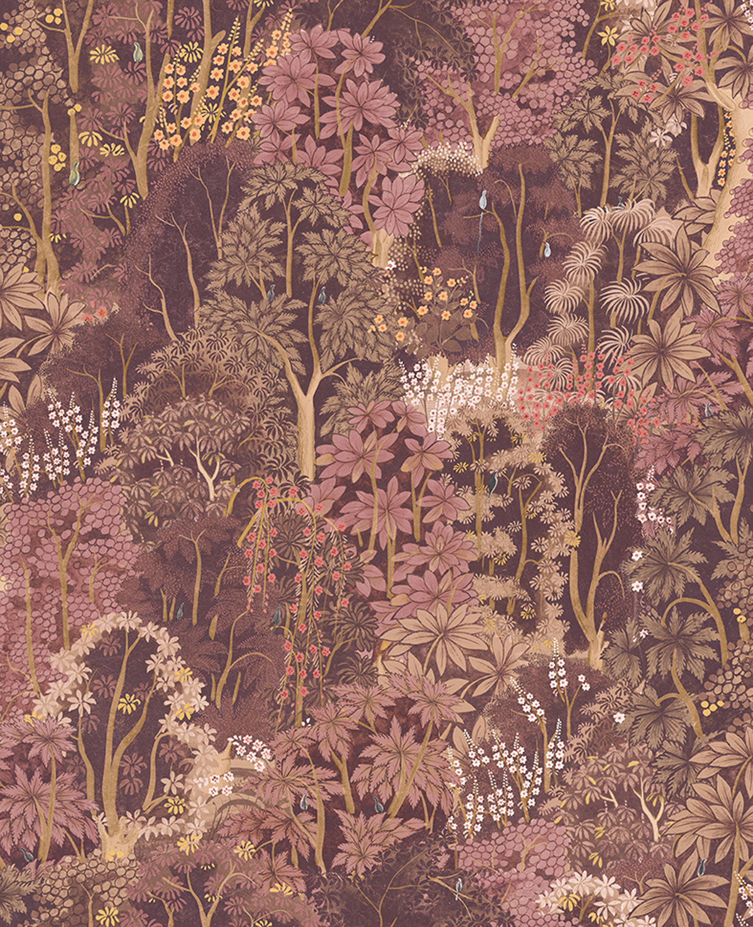 Weinrote Vliestapete, Natur, Bäume, Blätter, 121469, New Eden, Graham&Brown Premium