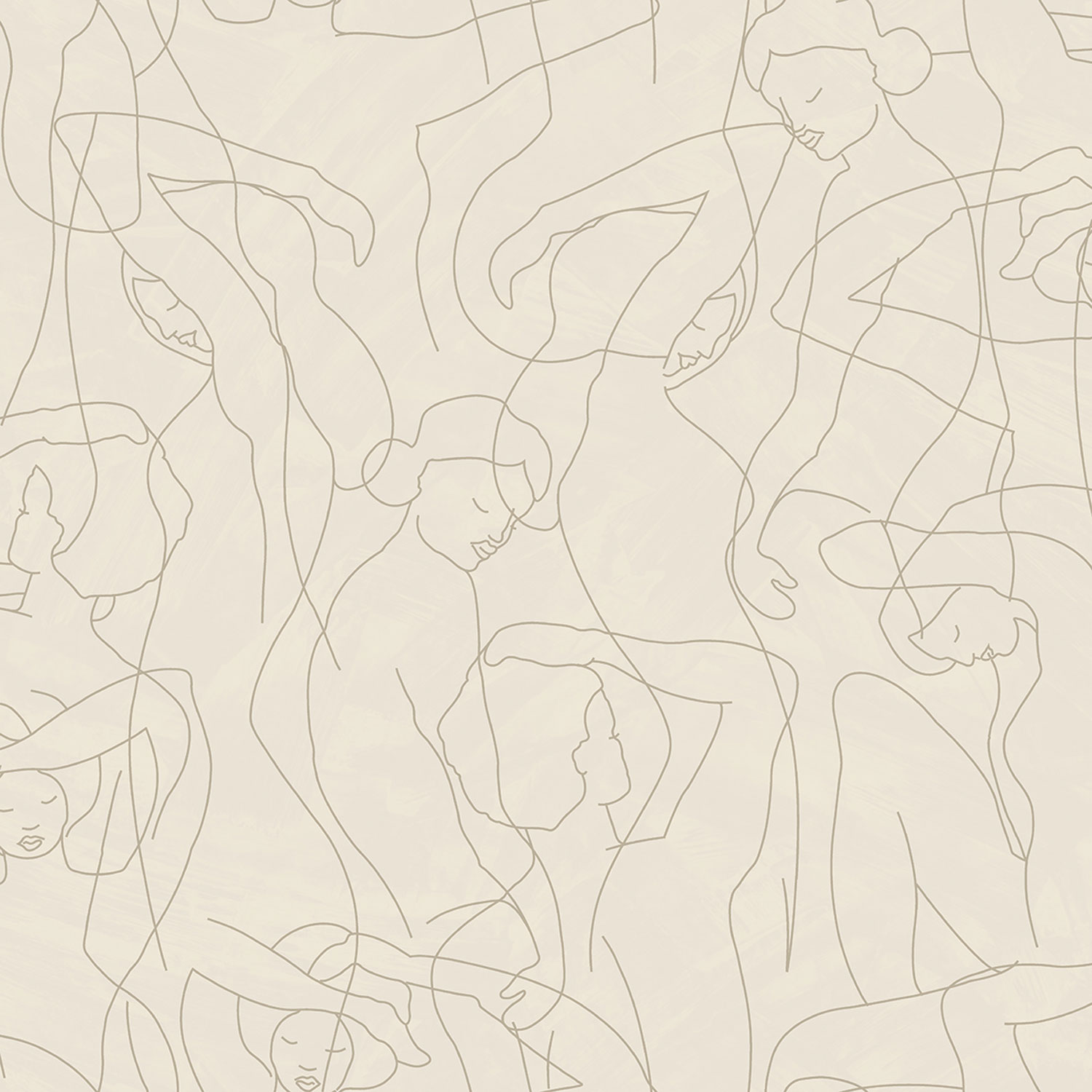 Grafische Vliestapete, Figurenumrisse, creme, SO27043, Soleado, Decoprint