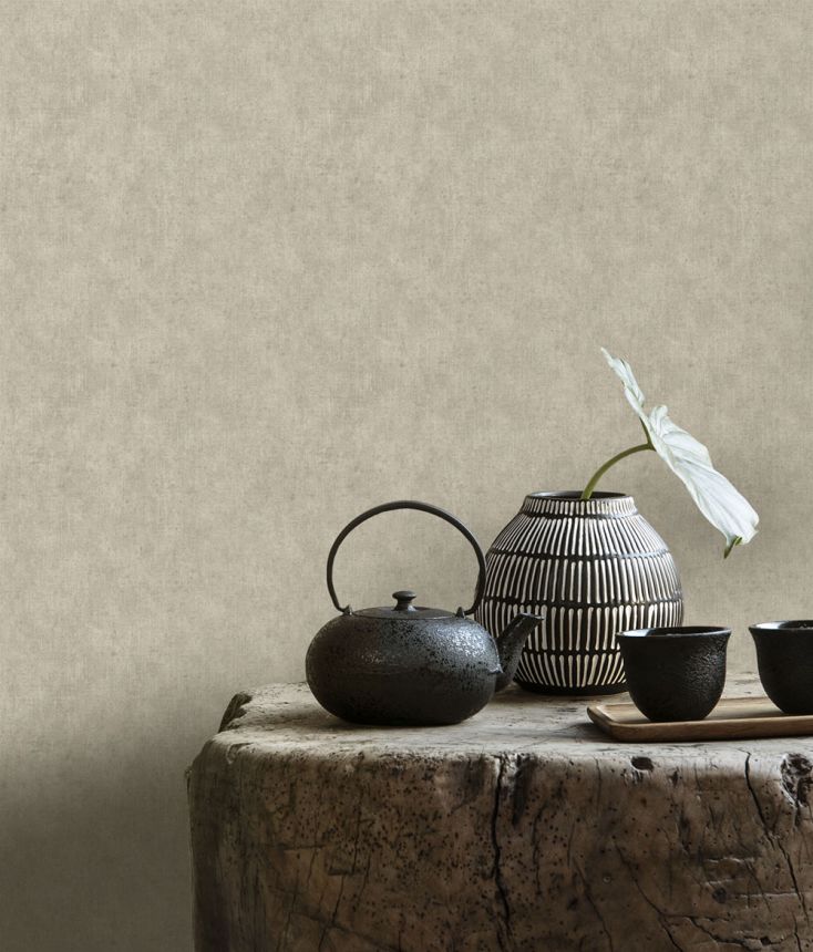 Vliestapete, grau-beige, Stoffimitat, NHW1008, Perla, Decoprint