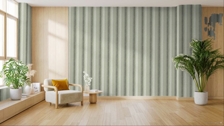 Grüne Vliestapete, Streifen, RE25144, Reflect, Decoprint