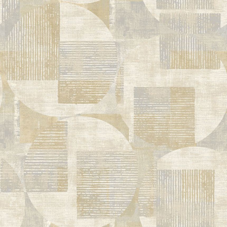 Grau-ockerfarbene geometrische Vliestapete, RE25161, Reflect, Decoprint