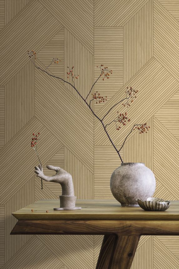 Geometrische Tapete in Beige, RE25181, Reflect, Decoprint