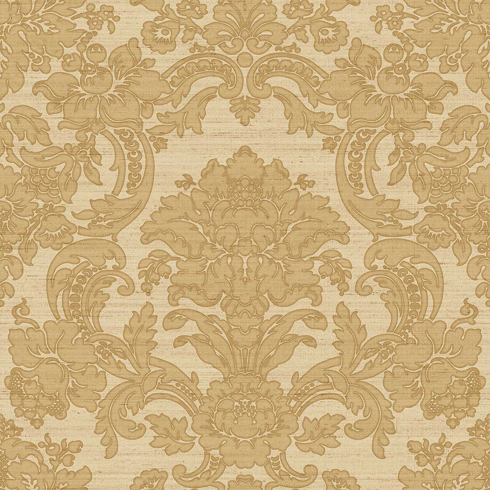 Gold-ockerfarbene Barocktapete, 33342, Tradizioni, Cristiana Masi by Parato