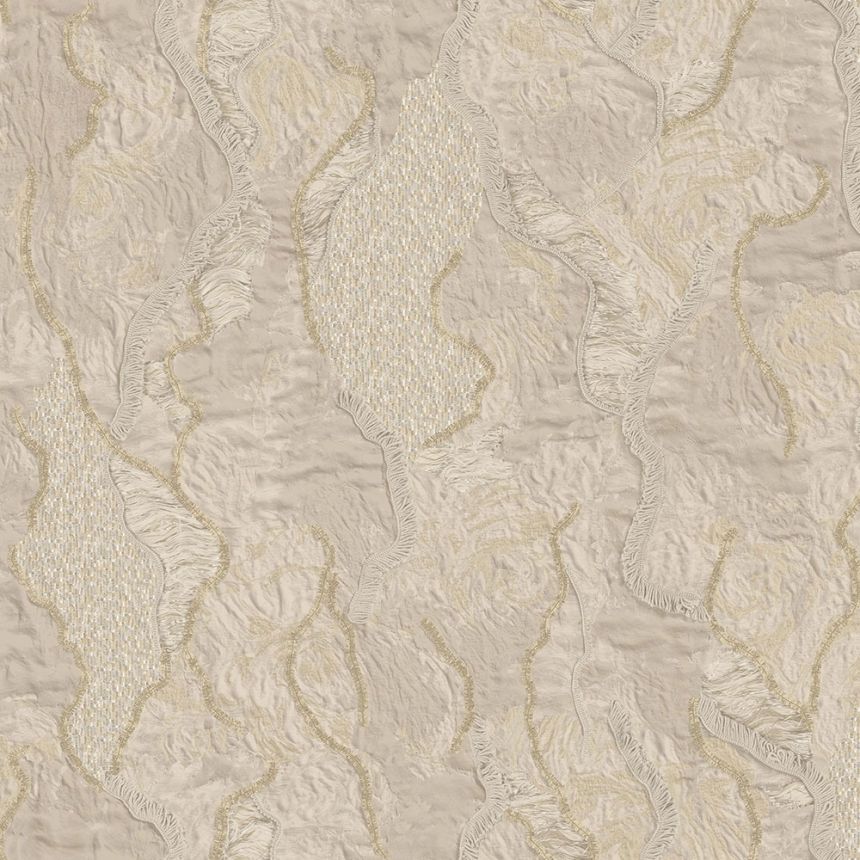 Luxuriöse beige-goldene Vliestapete, Stuckputz, Z34907, Elie Saab 2