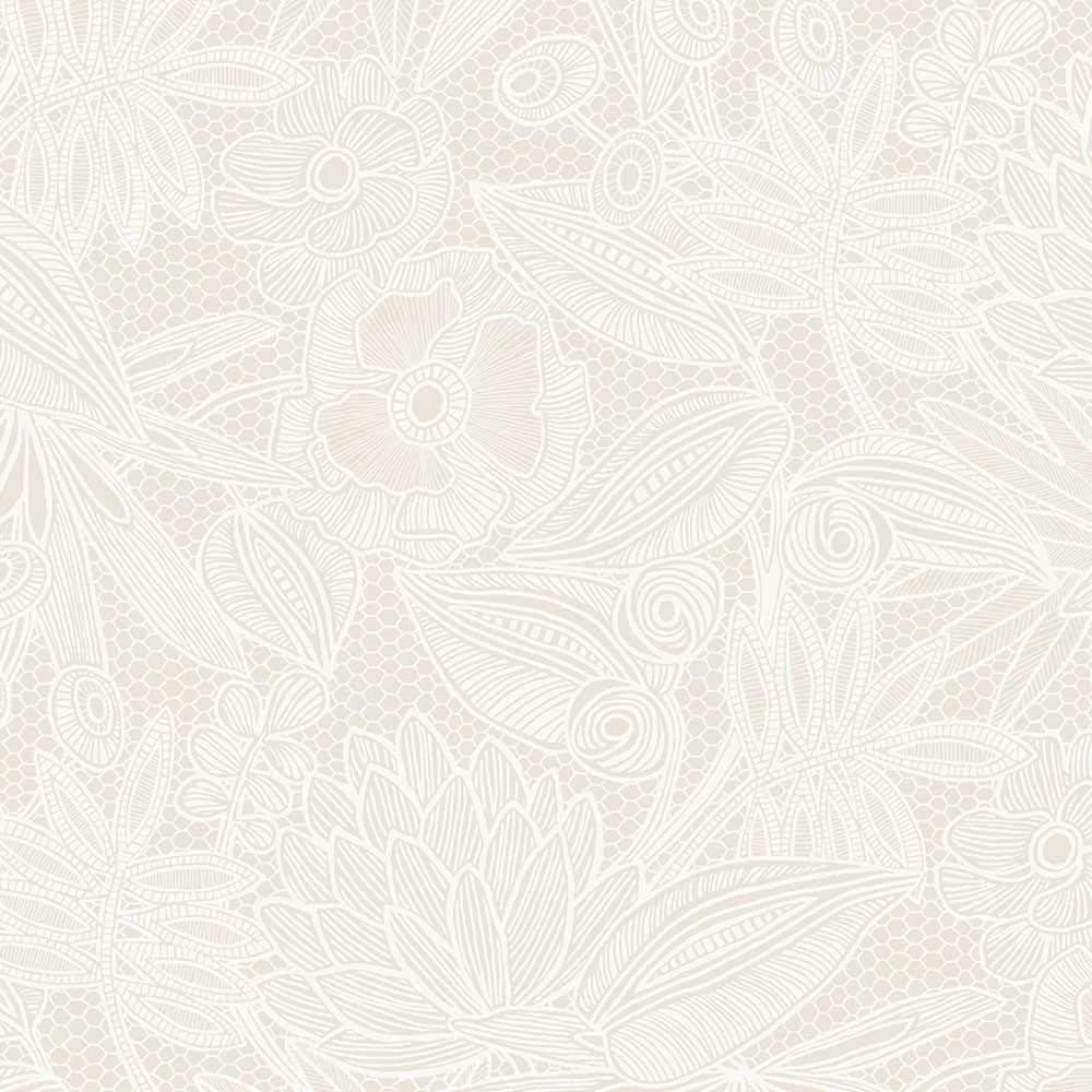 Cremefarbene Vliestapete mit Blumenmuster, 340110, Gilded, Eijffinger
