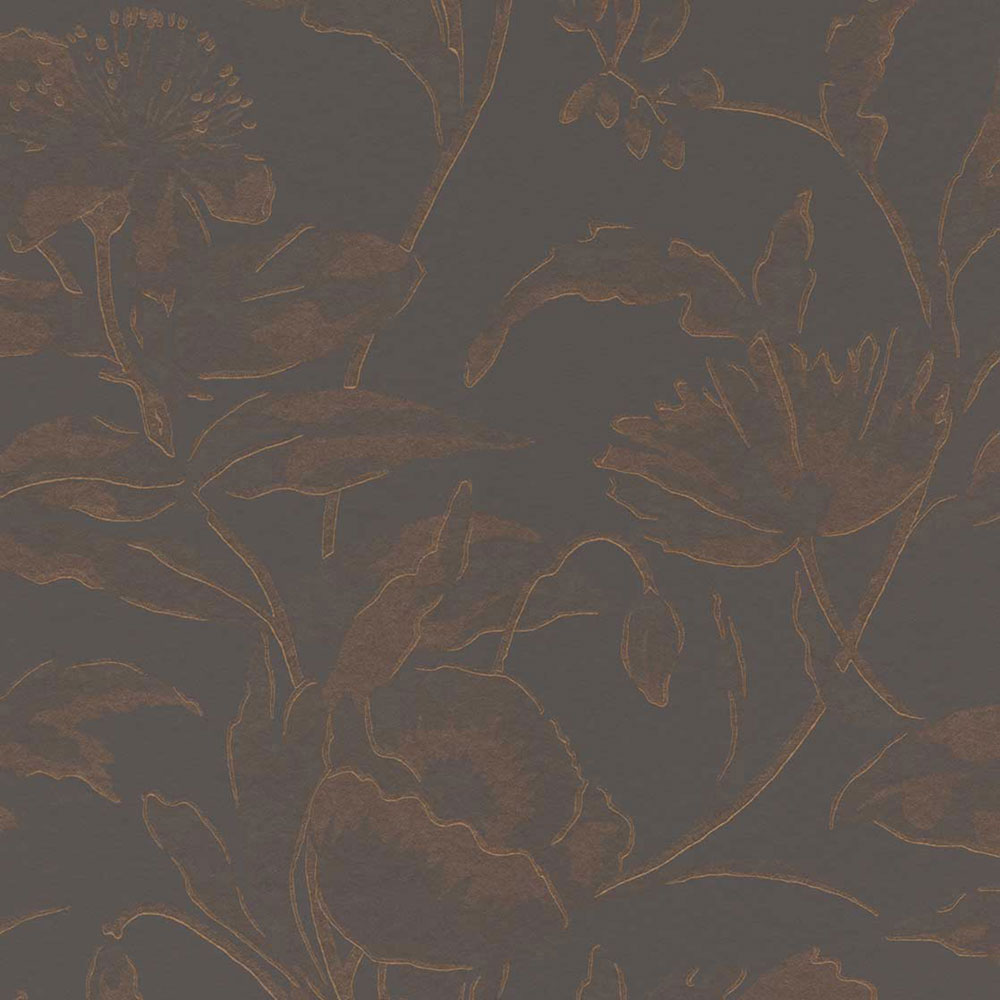 Braun-bronze florale Vliestapete, 340135, Gilded, Eijffinger