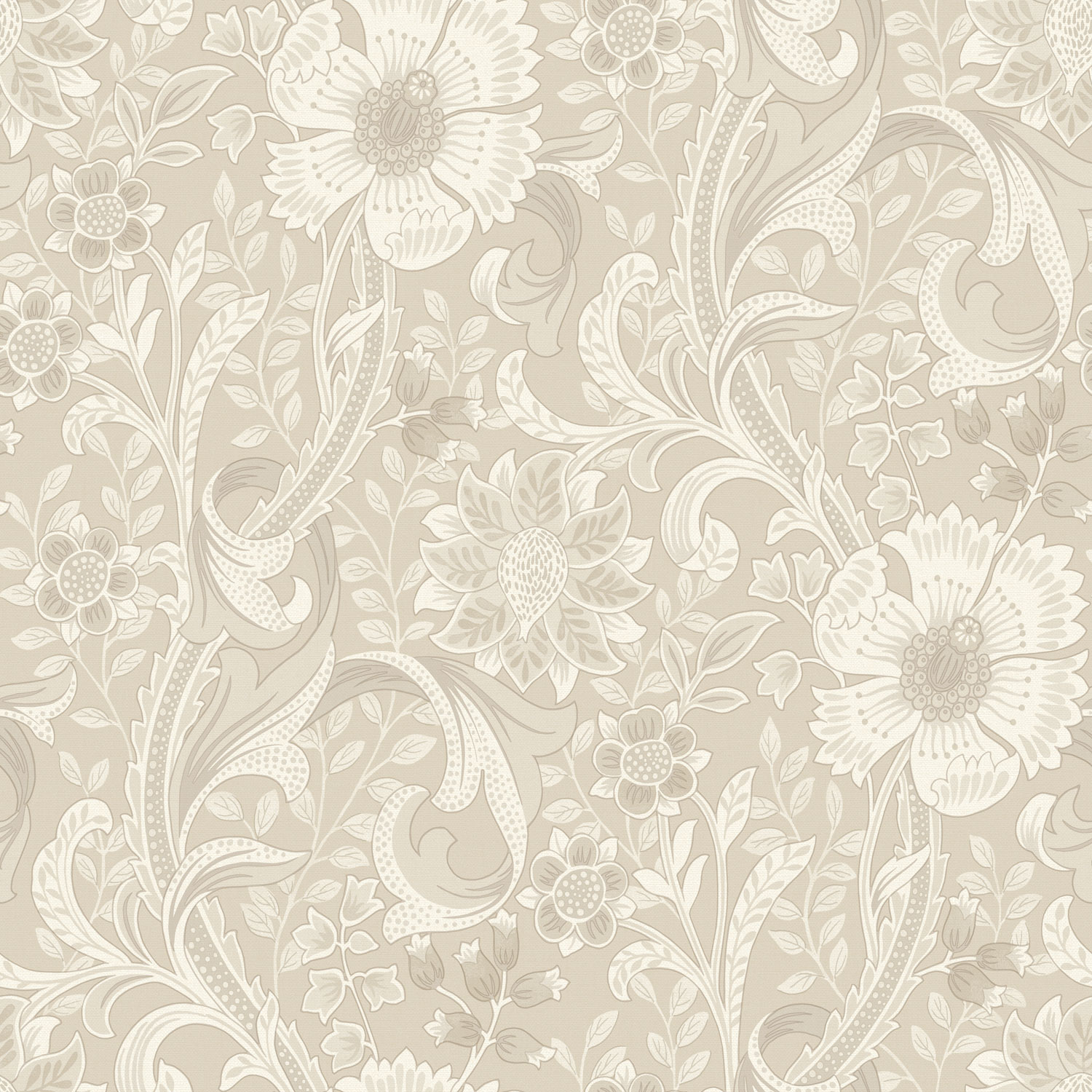 Vliestapete, beige, Blumen, PH3102, Perfect Harmony, Grandeco