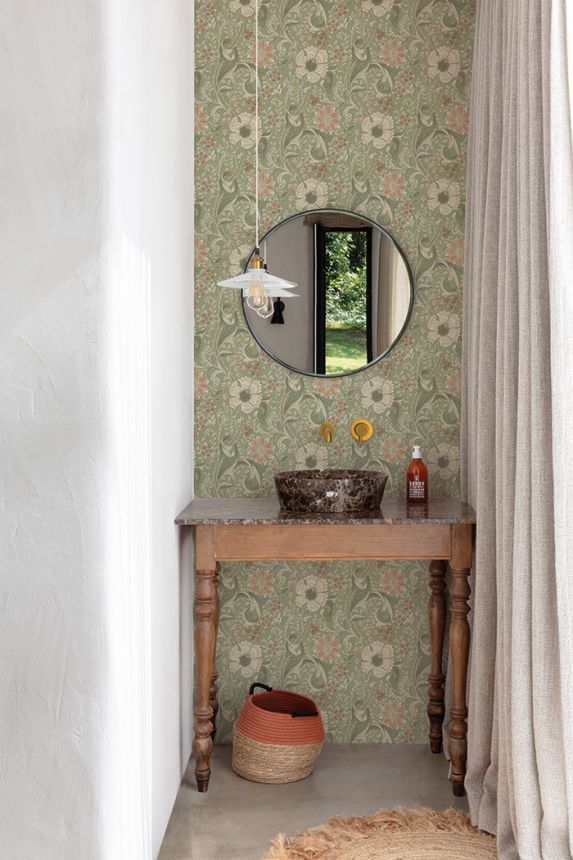 Vliestapete, grün, Blumen, PH3107, Perfect Harmony, Grandeco