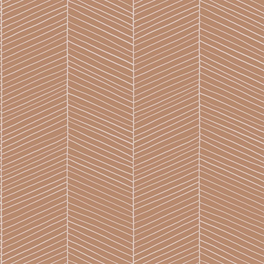Geometrische Vliestapete, braun, 139357, Bloom, Esta Home