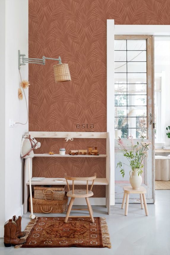 Vliestapete, Palmblätter, braun, 139370, Bloom, Esta Home