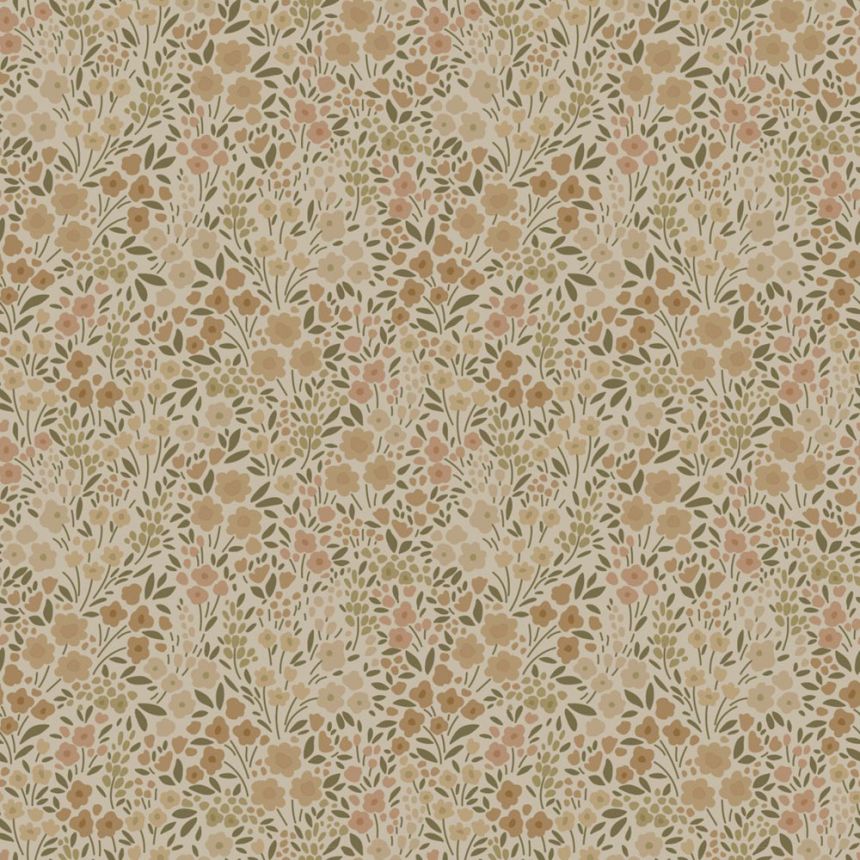 Florale Vliestapete, beige, 139701, Bloom, Esta Home