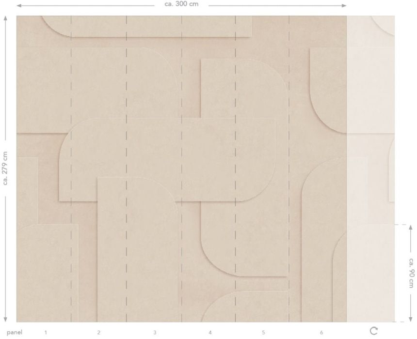 3D Geometrische Vlies-Fototapete, beige, 159379, Bloom, Esta Home