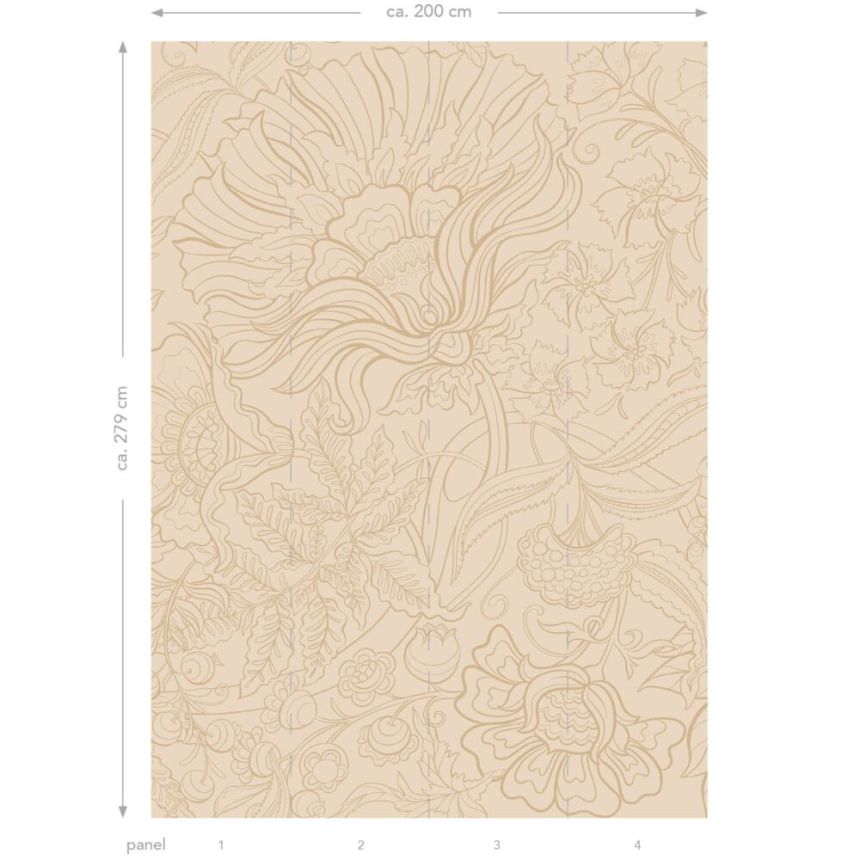 Florale Vlies-Fototapete, beige, 159411, Bloom, Esta Home