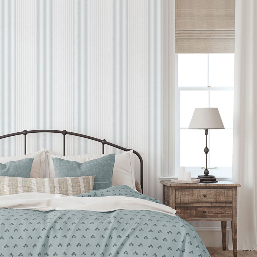 Vliestapete, blau, Streifen,  9811-5, Essential Stripes, ICH Wallcoverings