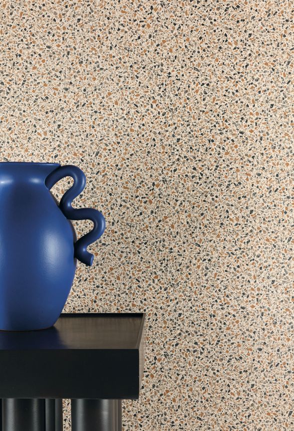 Vliestapete, braungrau, Stein, Terrazzo, ROC006, Rock, Masureel