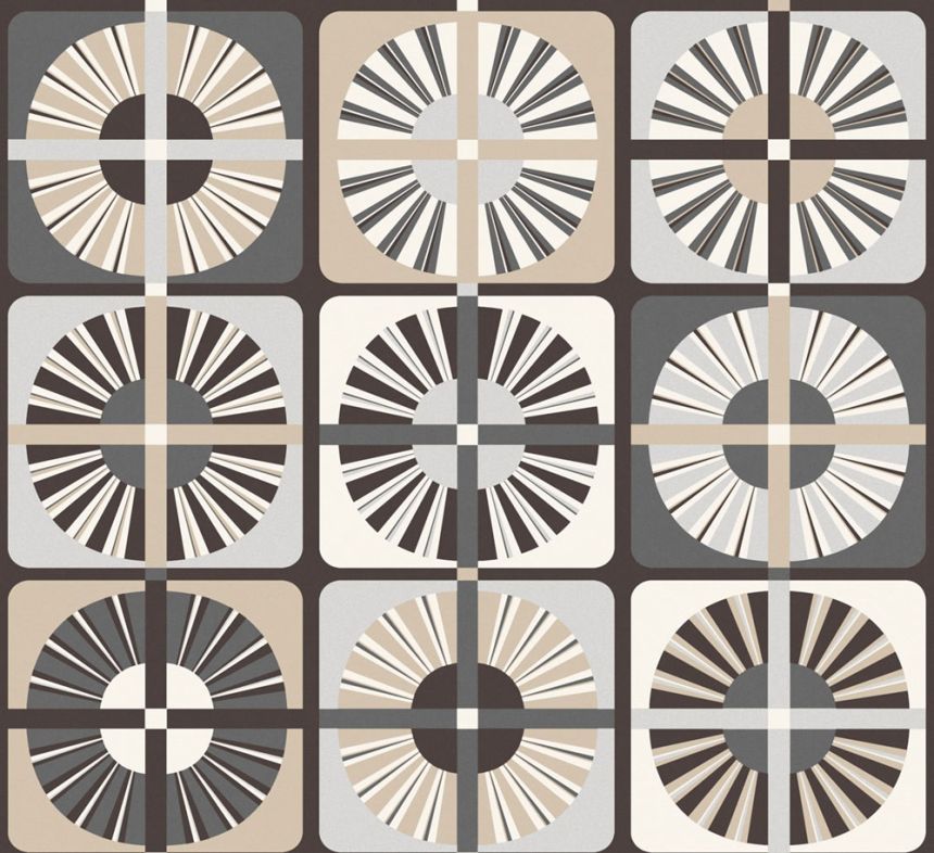 Vliestapete, grau-beige,  retro, ROC401, Rock, Masureel