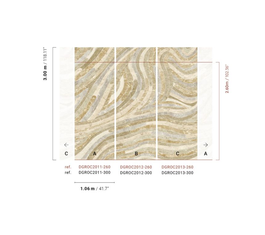 Geometrische Fototapete, beige, DGROC2013-300, Rock, Masureel