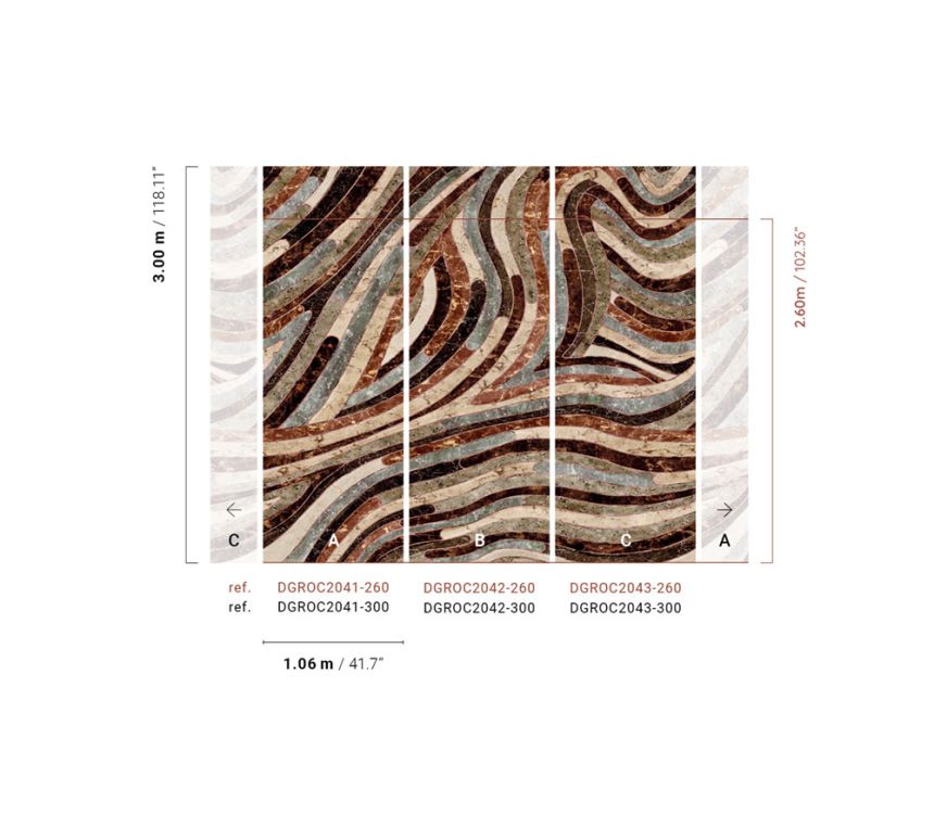 Geometrische Fototapete, grau-braun, DGROC2043-260, Rock, Masureel