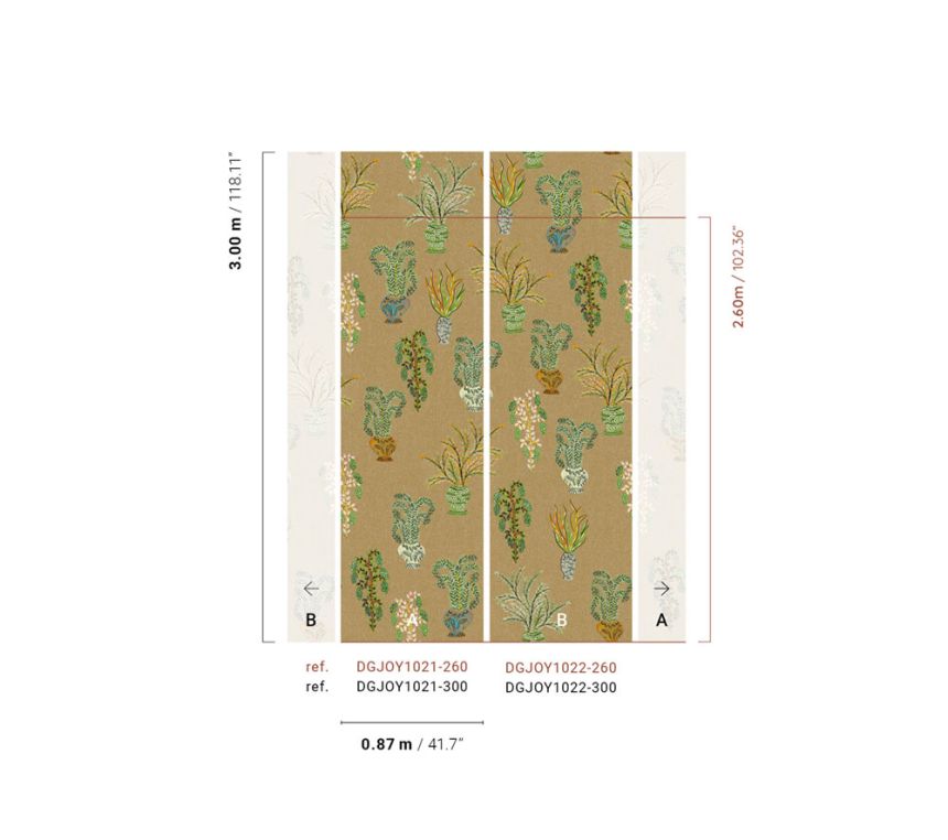 Vliestapete Wandbilder, khaki, Blumen, DGJOY1021-260, Joy, Masureel