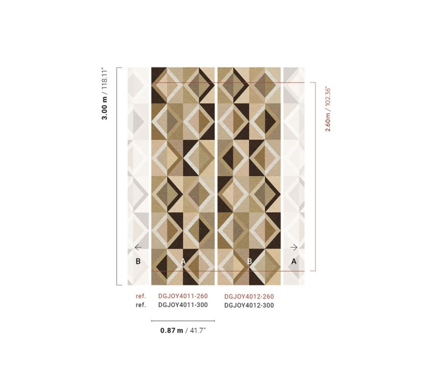 Geometrische Vliestapete Wandbilder, beige, DGJOY4012-300, Joy, Masureel