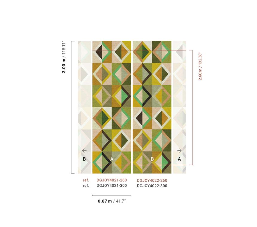 Geometrische Vliestapete Wandbilder, grün, DGJOY4021-300, Joy, Masureel
