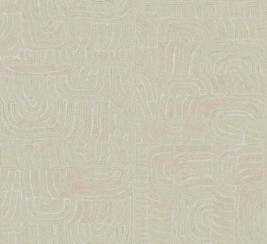 Geometrische Vliestapete, Ethnomuster, beige, TER504, Terra, Masureel