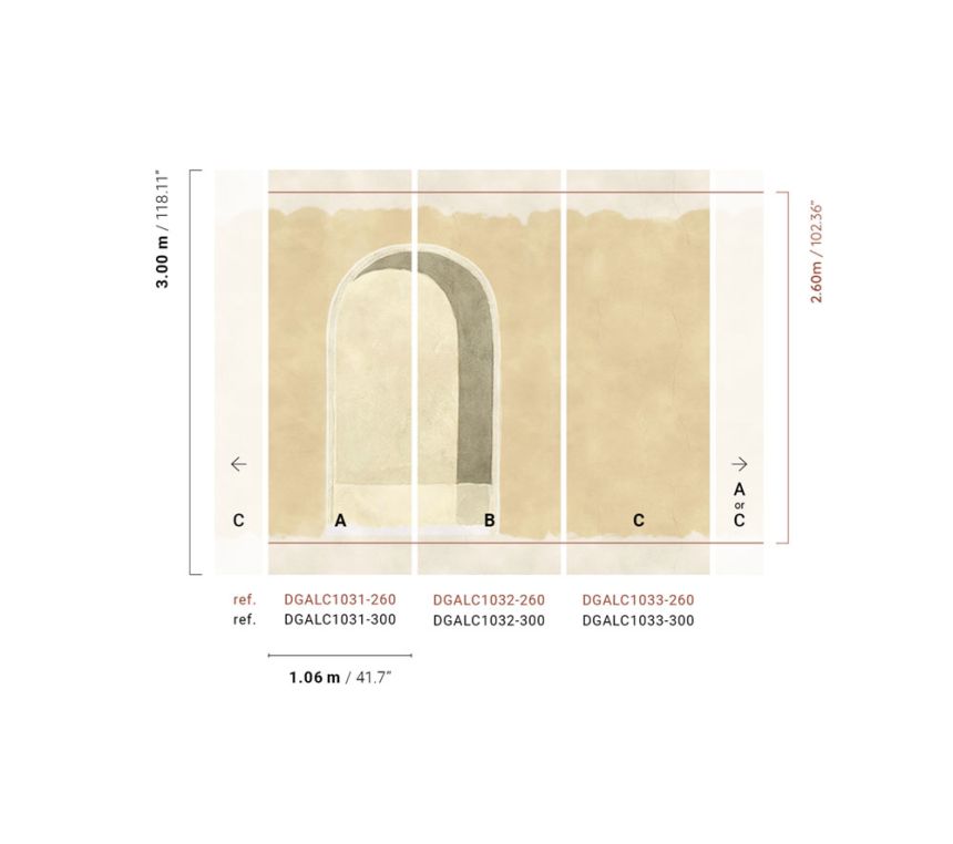 3D Fototapete, Arkade, Creme, DGALC1032-300, Terra, Masureel