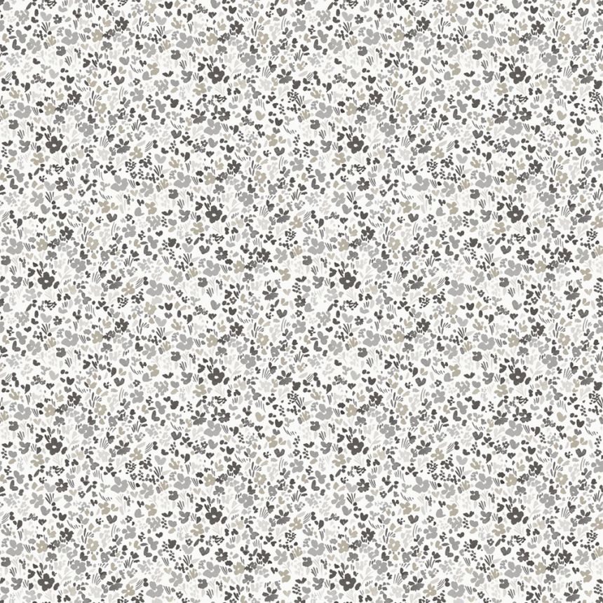 Grau-weiße Blumentapete, MG56667, Mika,  ICH Wallcoverings