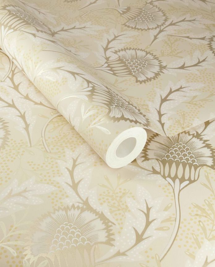 Vliestapete, creme-gold, Blumen, 340210, Solange, Eijffinger