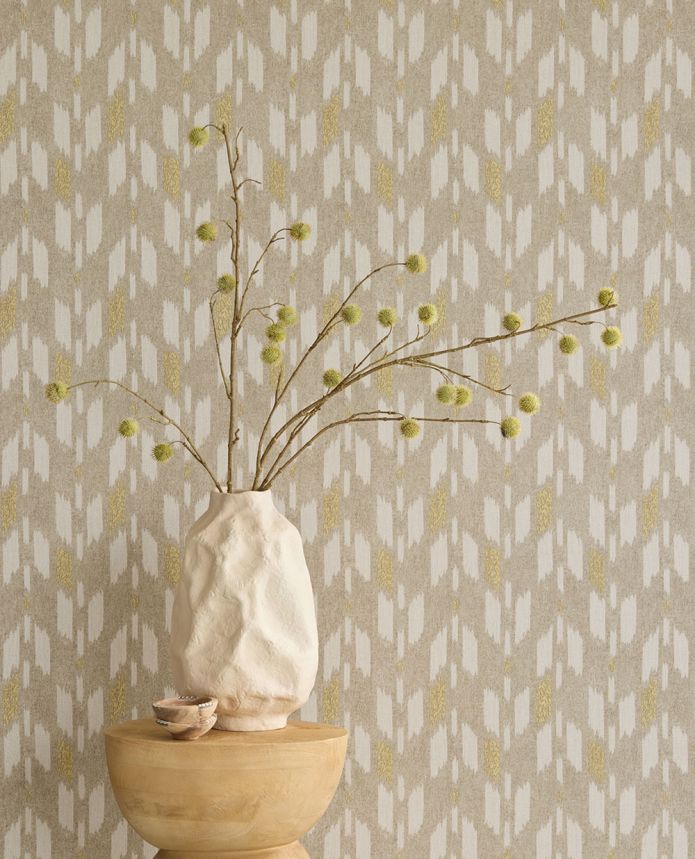 Vliestapete, beige,  Stoffimitat, 340240, Solange, Eijffinger