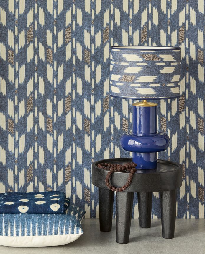 Vliestapete, blau,  Stoffimitat, 340245, Solange, Eijffinger