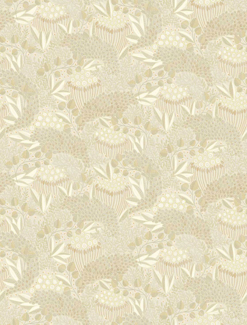 Vliestapete Wandbilder, beige, Blätter, 340288, Solange, Eijffinger