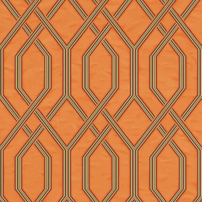 Geometrische Vliestapete, orange, 1502-4, Vera, AdaWall