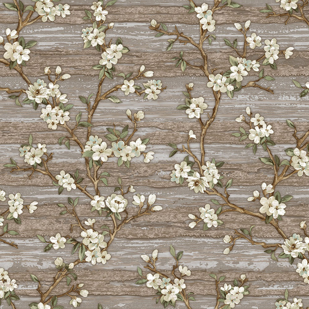 Vliestapete, braun, Blumen, 1505-4, Vera, AdaWall