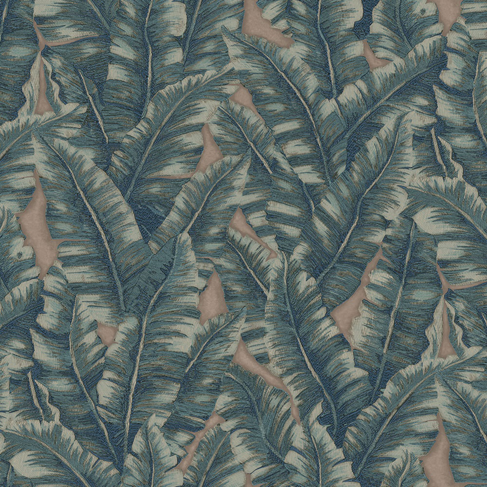 Vliestapete, blau, Blätter, 1507-5, Vera, AdaWall