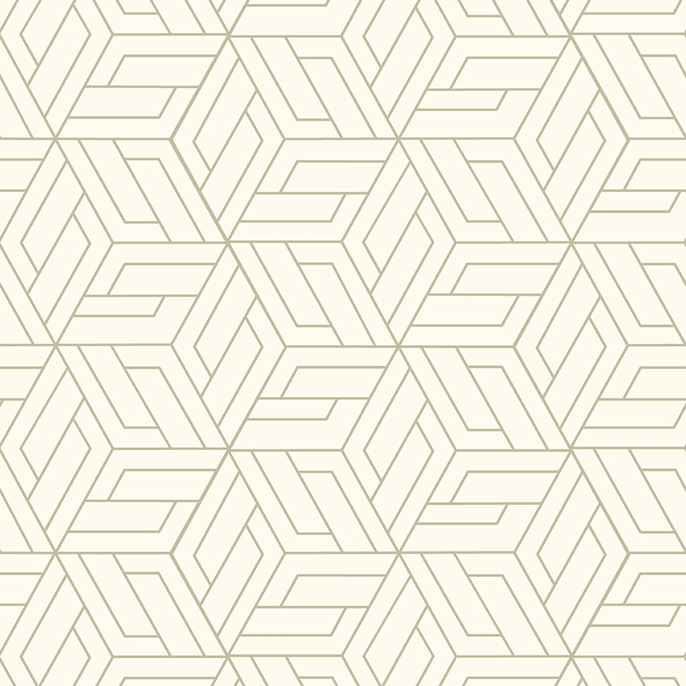 Weiß-goldene geometrische Vliestapete, A67301, Vavex 2026