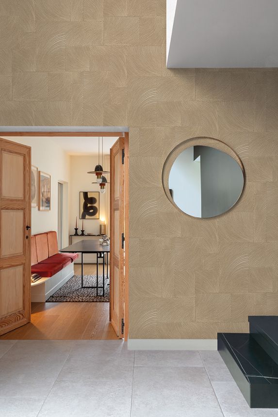 Braun-beige geometrische Vliestapete, A71502, Vavex 2026