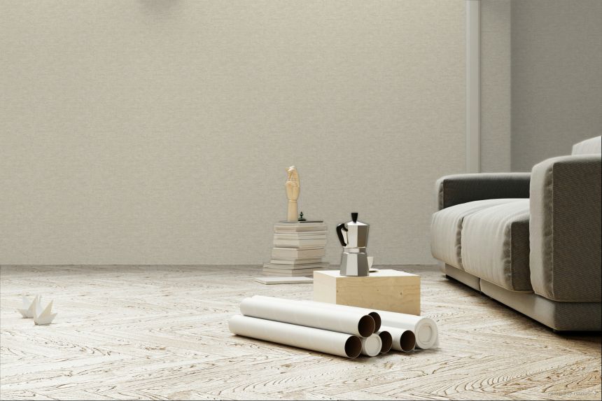 Geprägte grau-beige Vliestapete, A72105, Vavex 2026