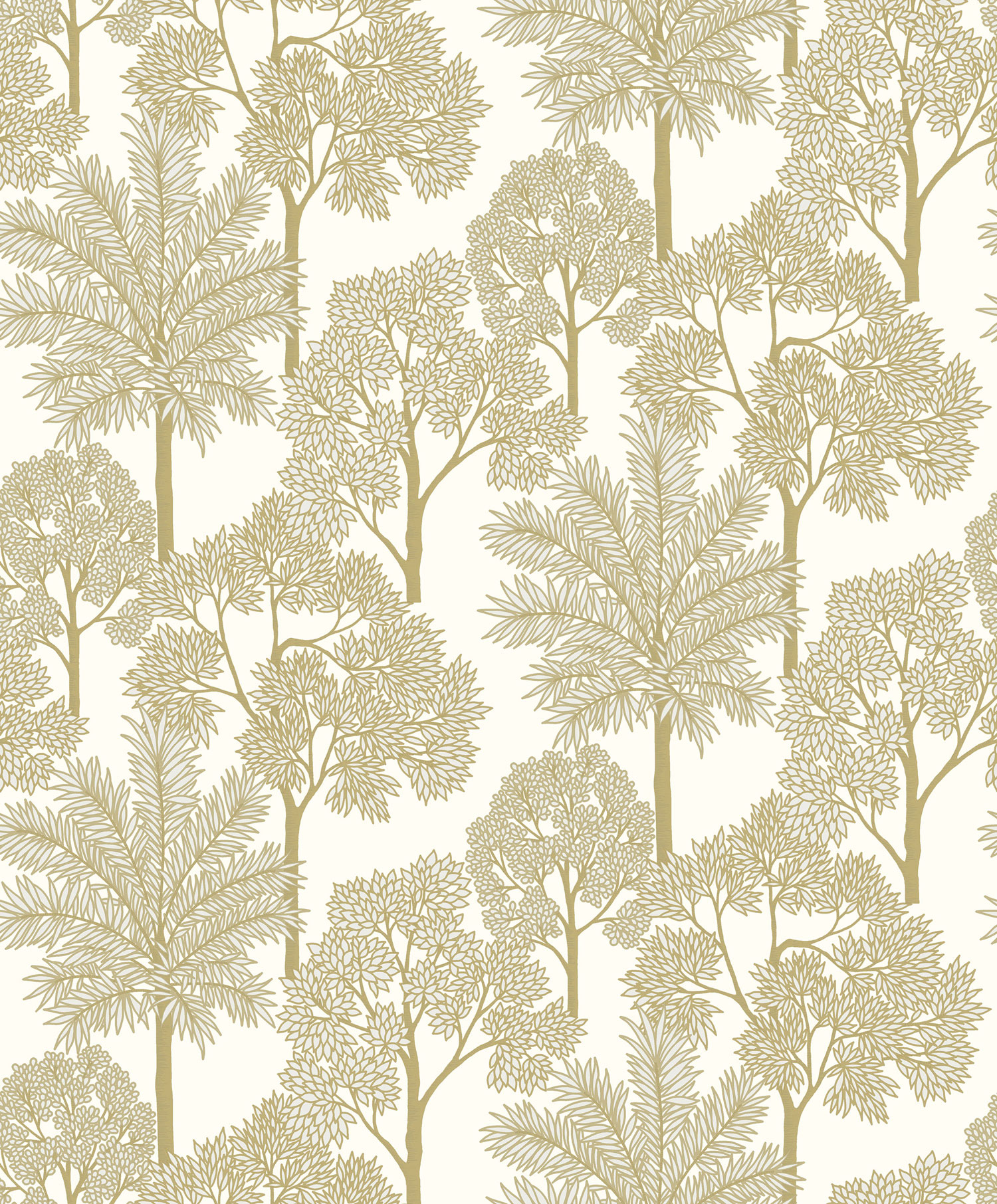 Gold- und cremefarbene Vliestapete, Bäume, A71301, Arcadia, Grandeco