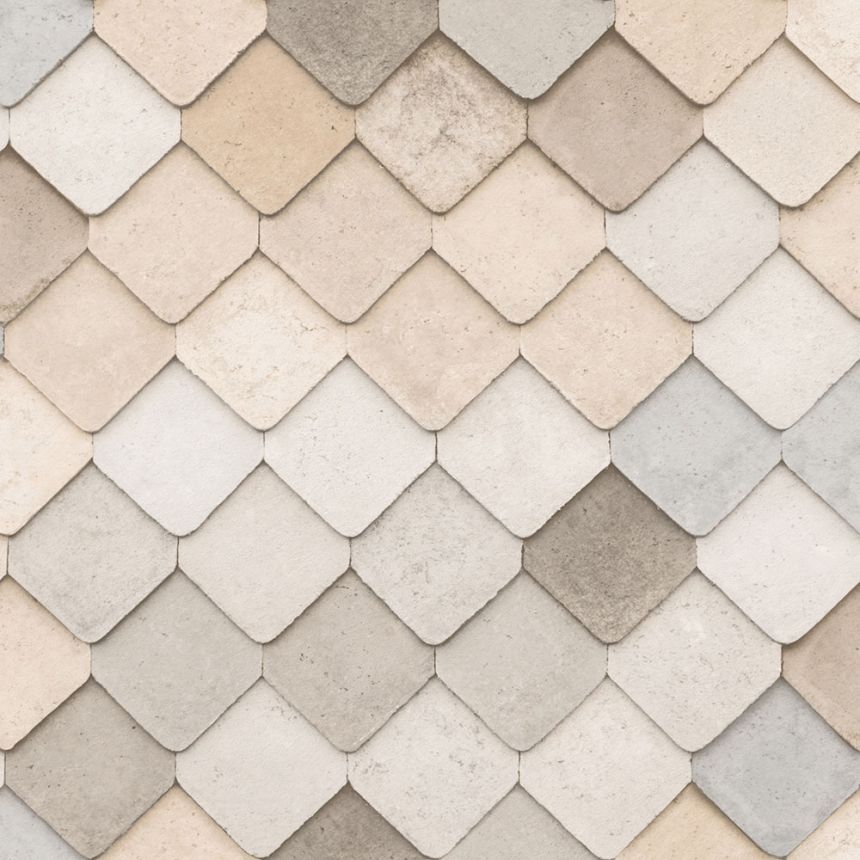 3D Vliestapete, beige, Fliesen, M76007, Artifice, Ugépa