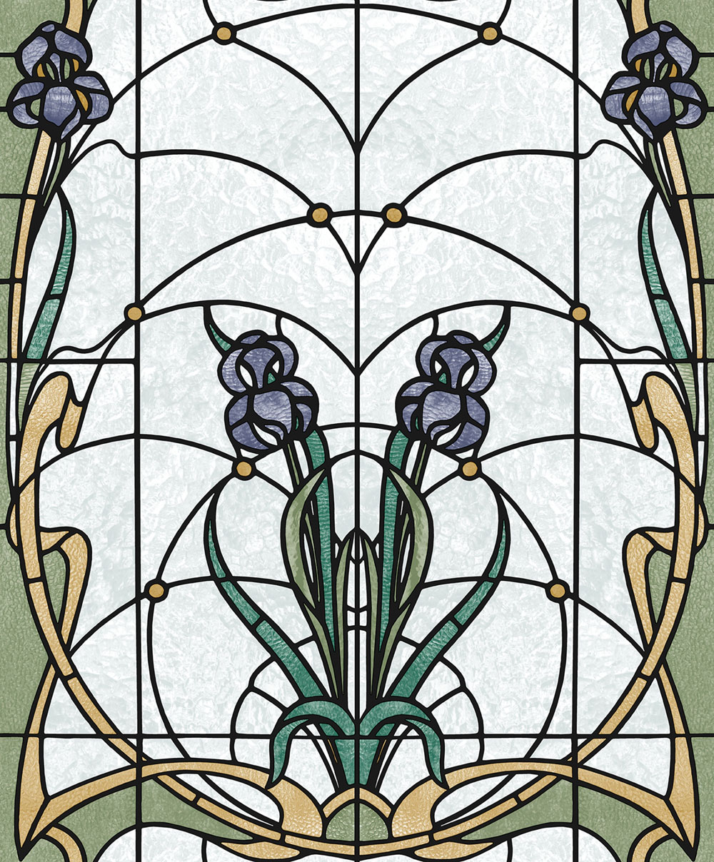 Vliestapete, grün-beige Buntglas, M79306, Artifice, Ugépa