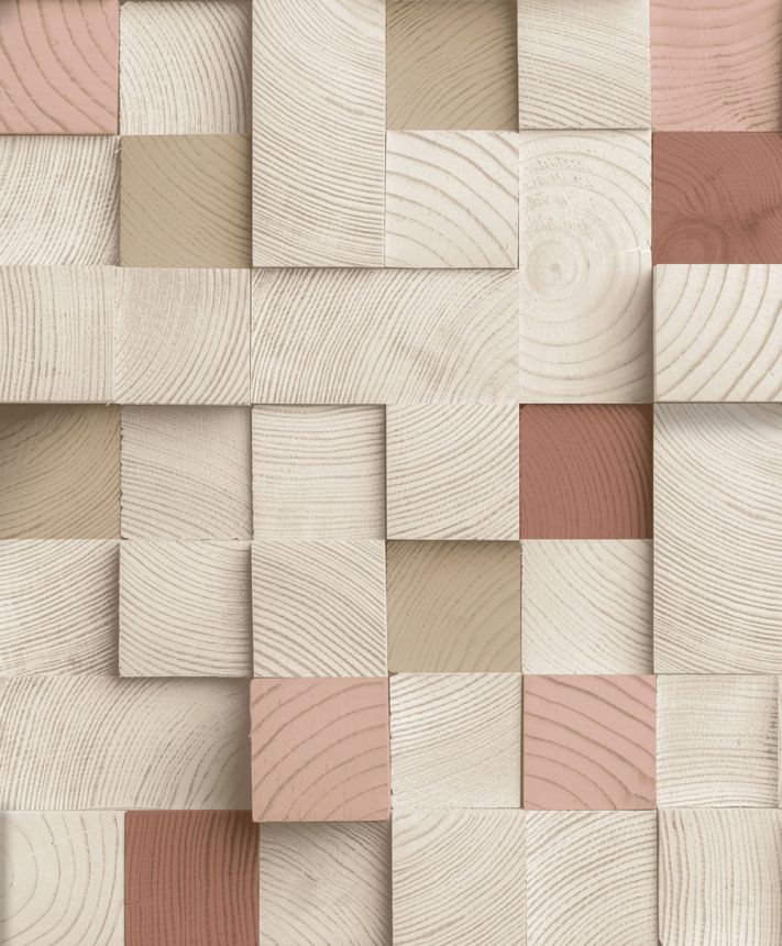3D-Tapete in beige-brauner Holzpaneel-Optik, M80110, Artifice, Ugépa