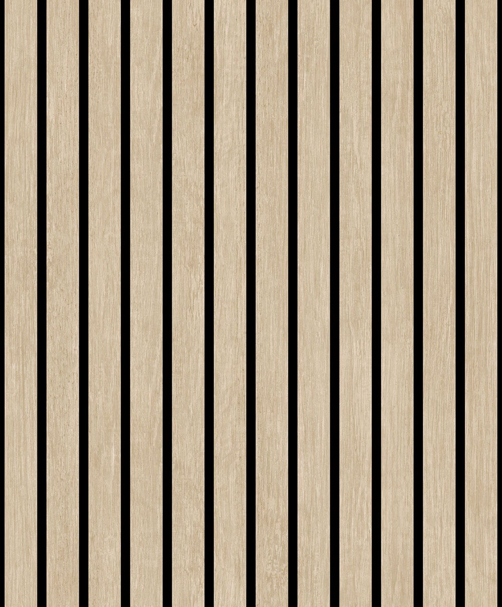 3D-Tapete in beiger Holzoptik mit Brettern und Lamellen, M80217, Artifice Brut, Ugépa