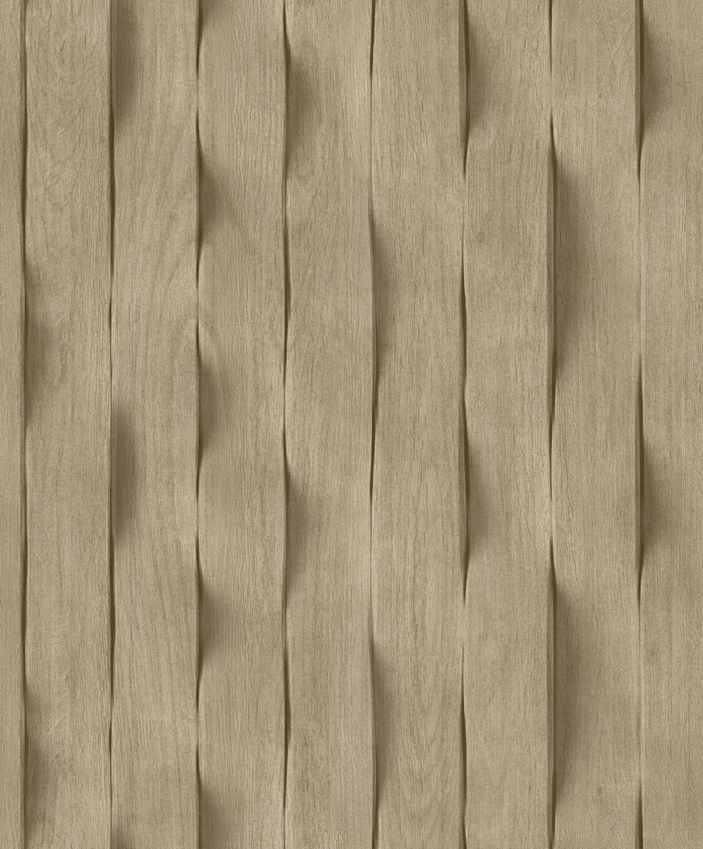 3D-Tapete in brauner Holzpaneel-Optik mit Lamellen, M75608, Brut, Ugépa