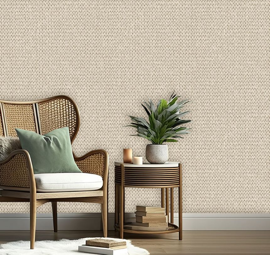 3D Vliestapete, beige, Matt-Imitat, M78407, Brut, Ugépa