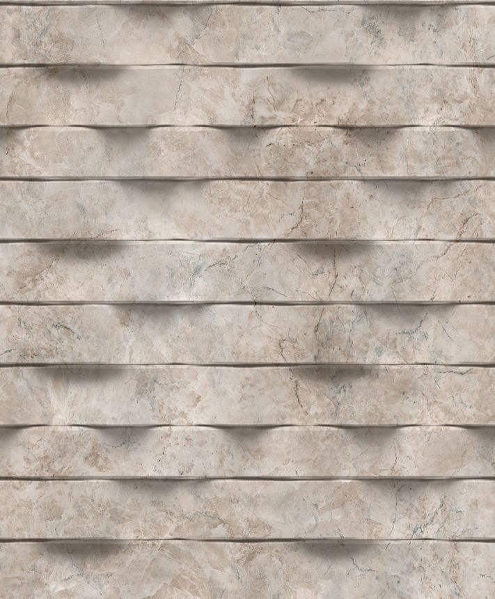 Vliestapete, braungrau, 3D Marmorverkleidung, M79908, Brut, Ugépa
