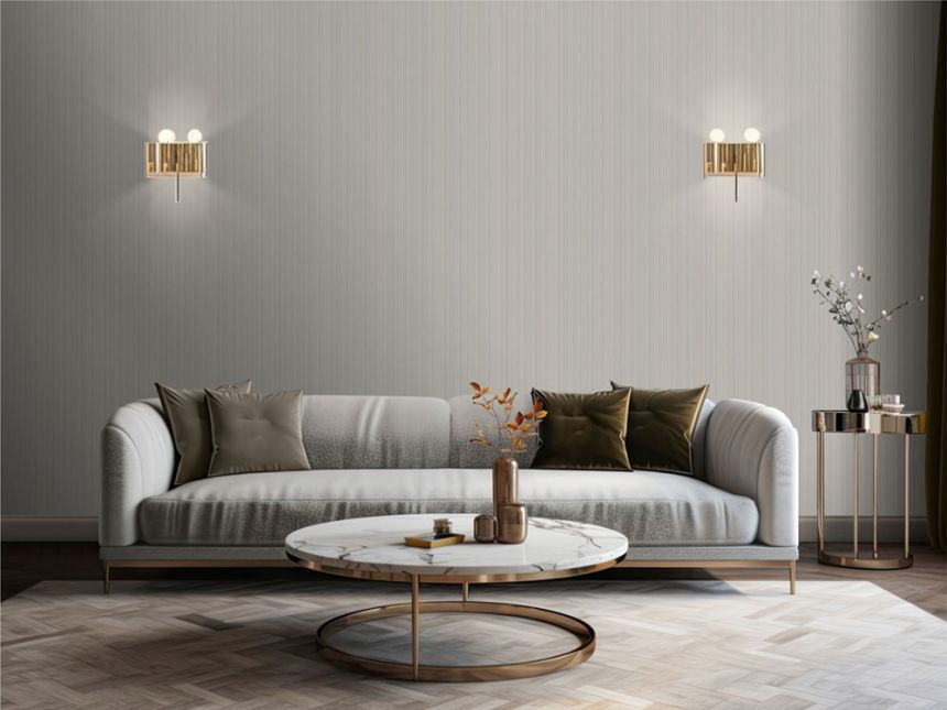 Luxustapete, beige-silber, Stoffimitat, M66597D, Venezia, Ugépa