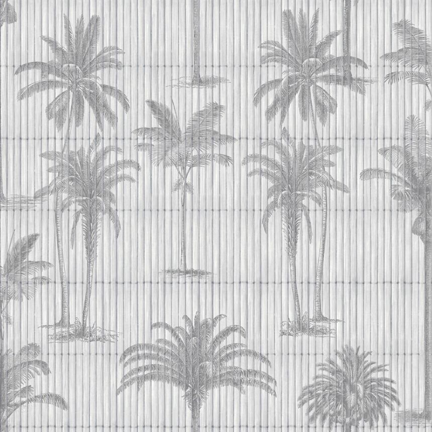 Tapete mit Palmenmotiv in Grau, M68719, Nomade, Ugépa