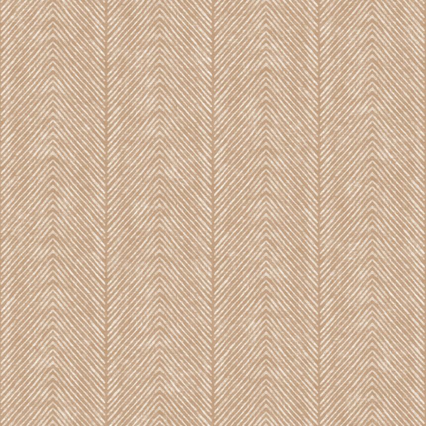 Vliestapete, braun-beige, Streifen, Fischgrät, M69208, Nomade, Ugépa